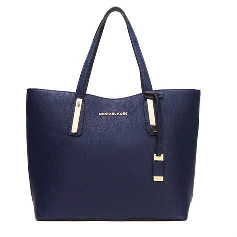 michael kors jaryn large leather shoulder tote navy blue|Amazon.com: Michael Kors Blue Tote.